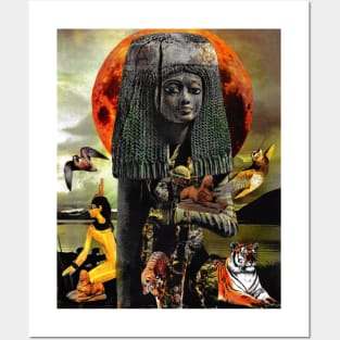 Cleopatra Egypt Pyramid Sphinx Giza Pharaoh Ancient Posters and Art